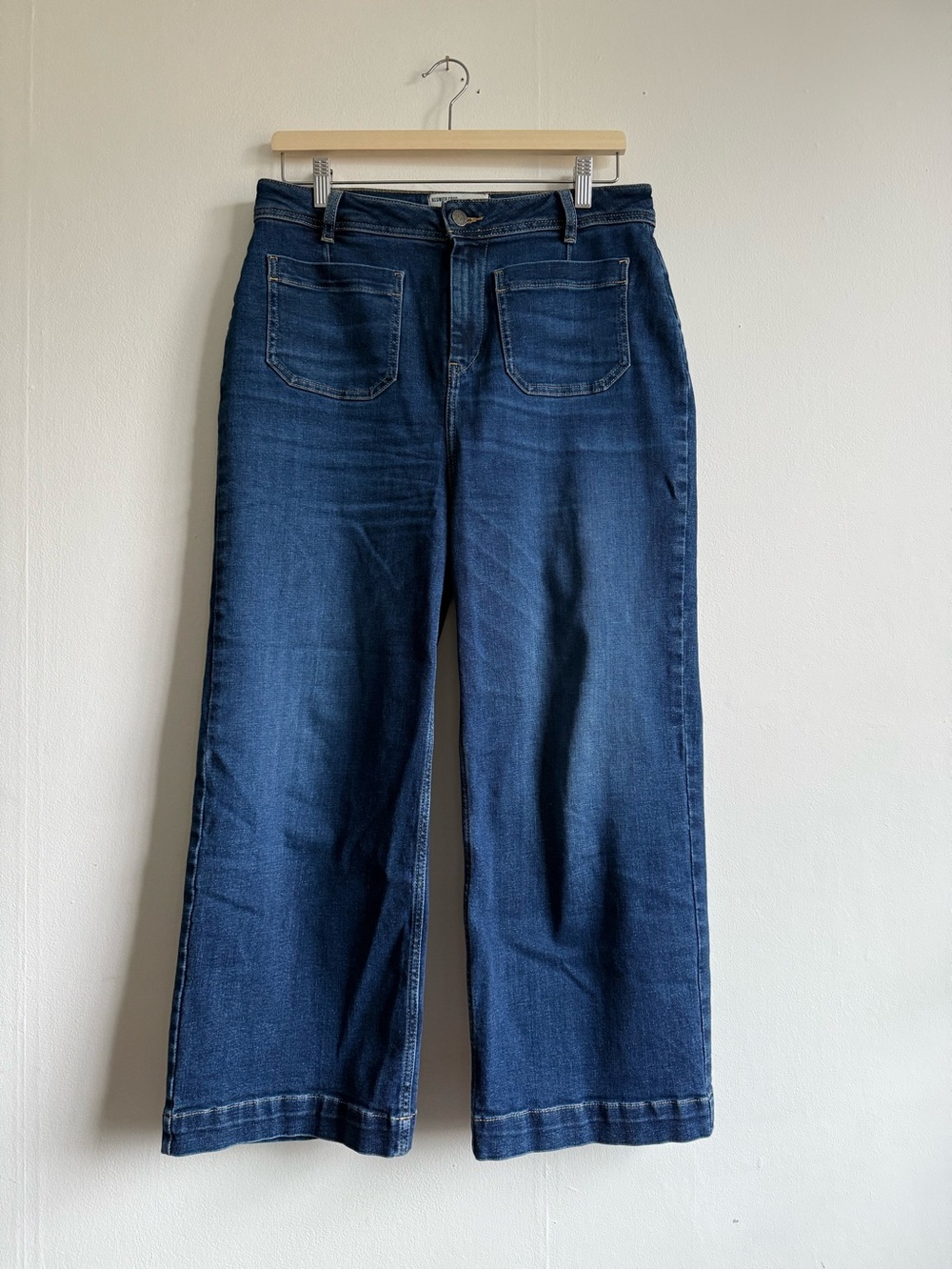 Fat Face Wide-Leg Keswick Crop Jeans in Deep Blue